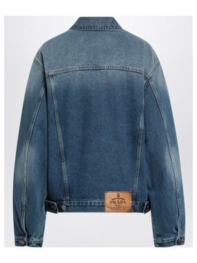 Prada light blue denim Jean jacket coat small authentic NWT
